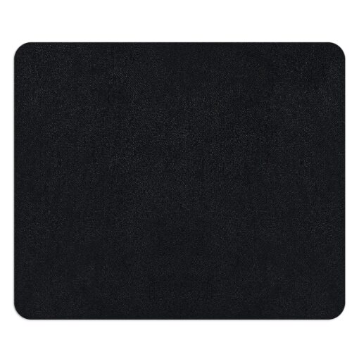 A black mouse pad with the image of a person.